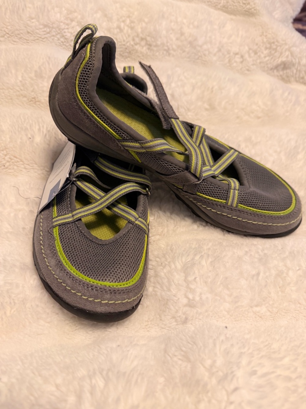 croft & barrow Gray and Lime Active Slip-On Sneakers